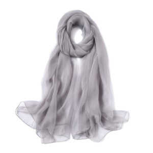 k-elewon solid color silk feeling scarf fashion scarves wrap long lightweight shawls for women h01-02