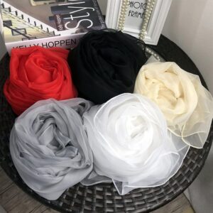 K-Elewon Solid Color Silk Feeling Scarf Fashion Scarves Wrap Long Lightweight Shawls for Women H01-02