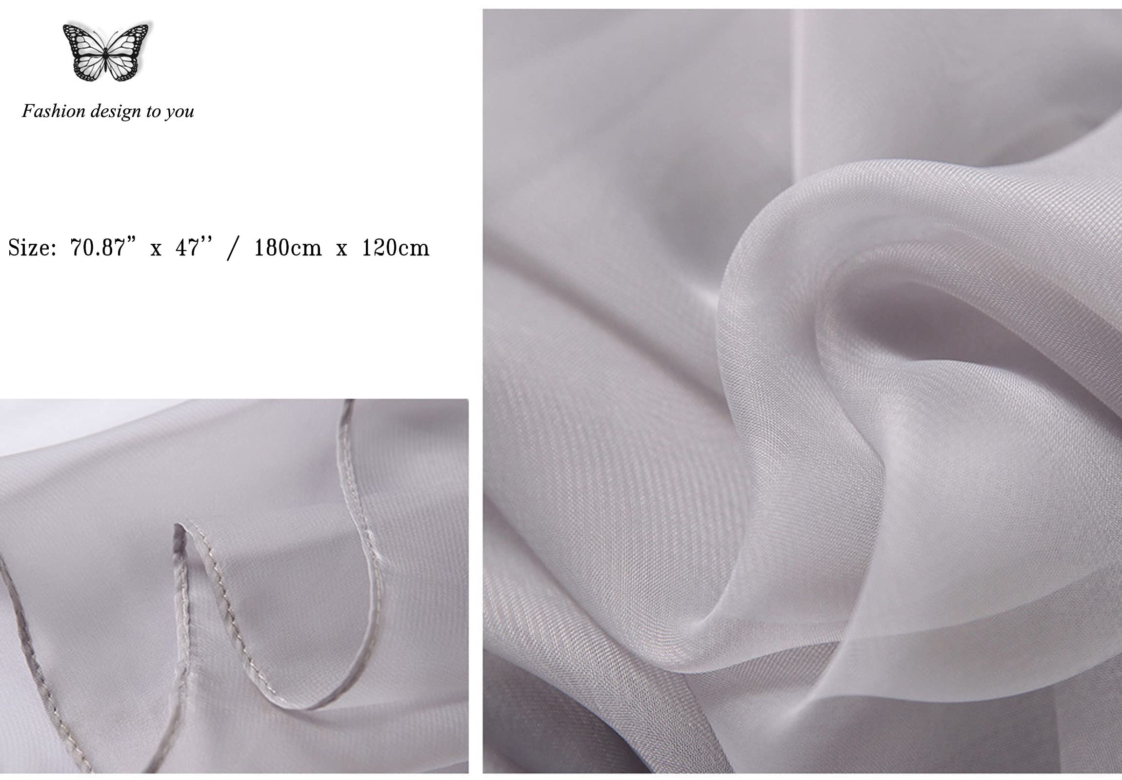 K-Elewon Solid Color Silk Feeling Scarf Fashion Scarves Wrap Long Lightweight Shawls for Women H01-02