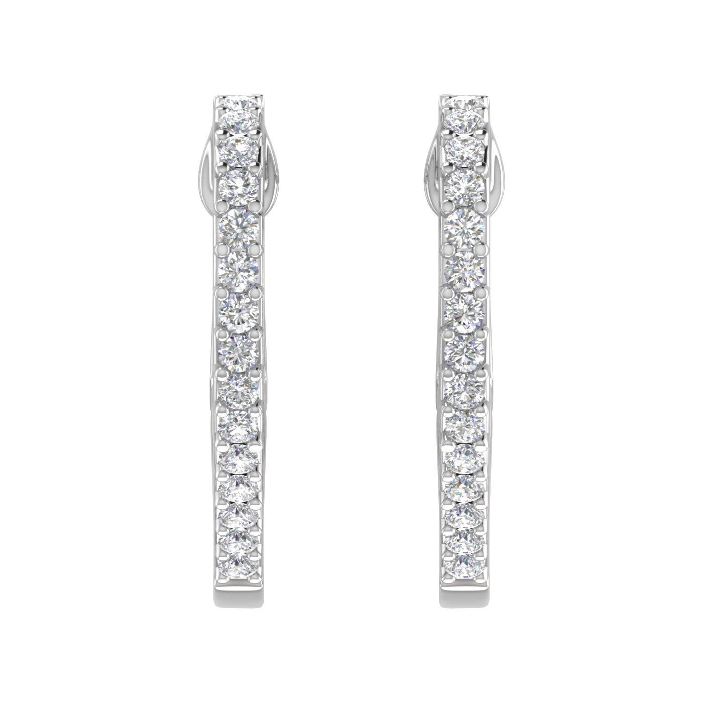 0.15 Carat Diamond Heart Shape Hoop Earrings in 10K White Gold