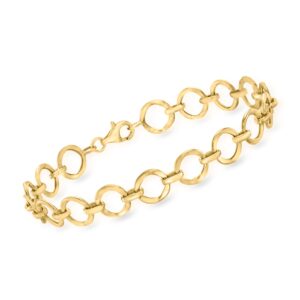 ross-simons 14kt yellow gold circle-link bracelet. 7 inches