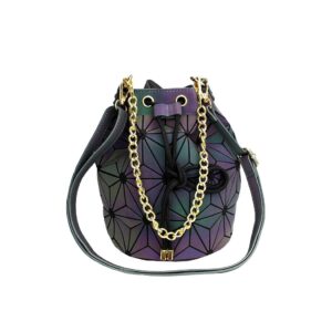 Chic Boutique De Mode Geometric Luminous Purses Handbags Holographic Crossbody Shoulder Bag (Chain)