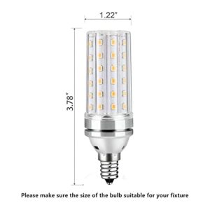 E12 Led Bulb 150 Watt Equivalent, 15W Led Candelabra Watt Light Bulbs 1500Lm Daylight White 6000k Led Chandelier Bulbs, Decorative Candle Base Non-Dimmable 4 Packs (Daylight White)