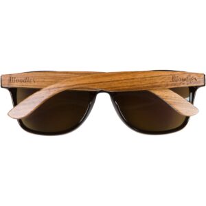 Woodies Zebra Wood Sunglasses with Ice Blue Mirrored Polarized Lens and Real Wooden Frame for Men and Women | 100% UVA/UVB Protection