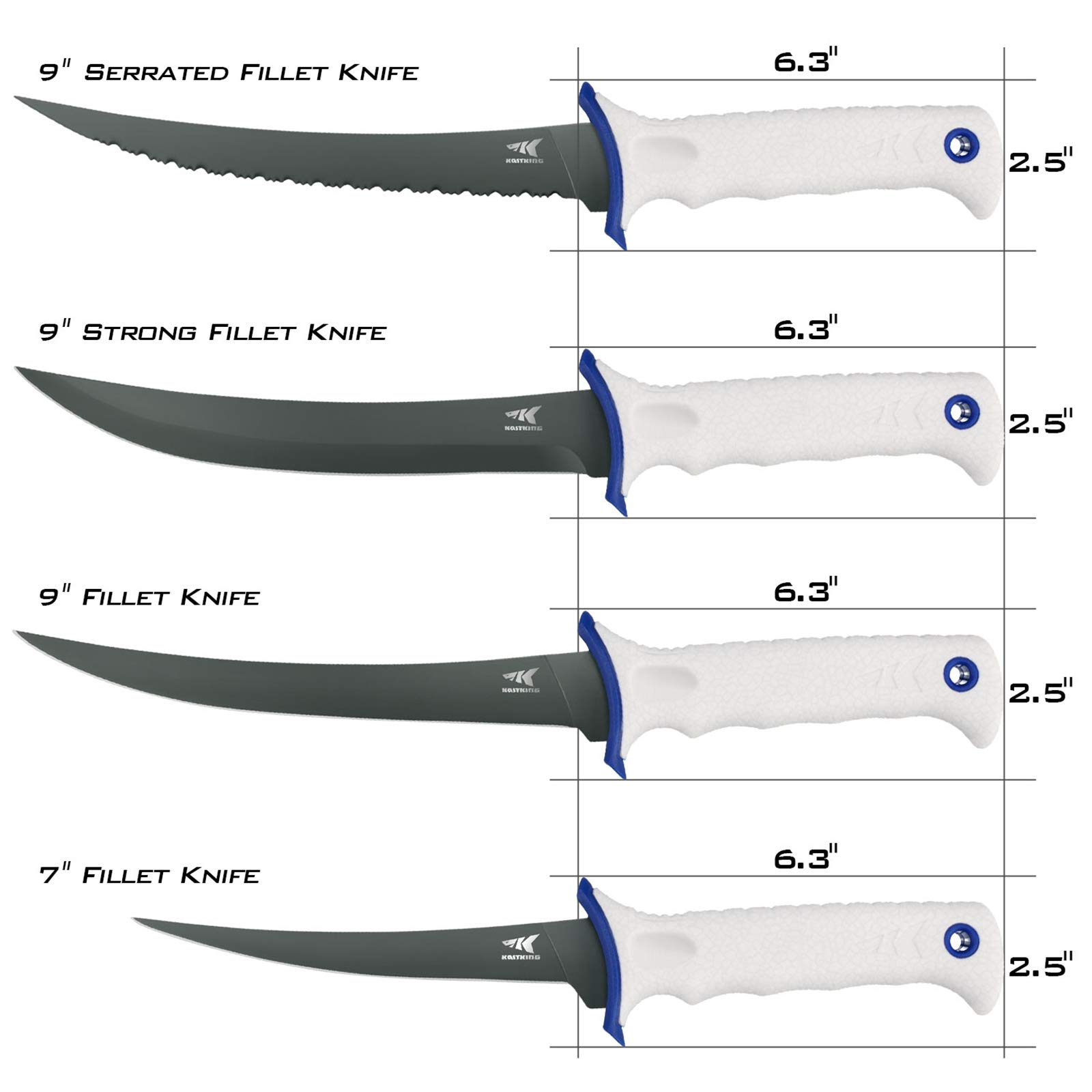 KastKing Spartacus Fillet Knife, Boning and Food Prep Knife, Razor Sharp 8Cr14 Stainless Steel Blade, 7 inch Fishing Knife