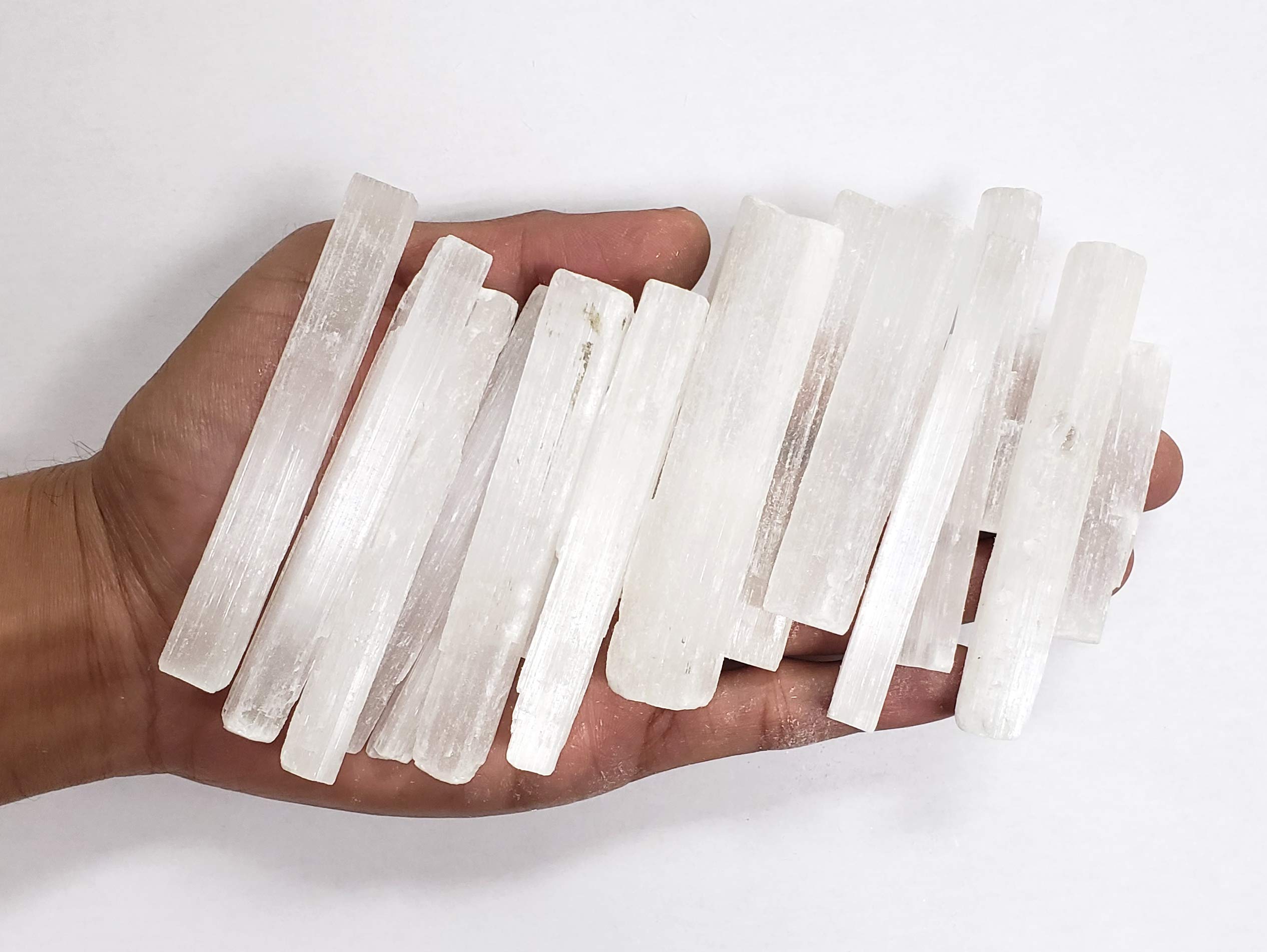 MINERALUNIVERSE 1/2 Lb Selenite Sticks Small - Selenite Wands for Crystal Healing - Natural Healing Crystal Stones for Wicca and Reiki