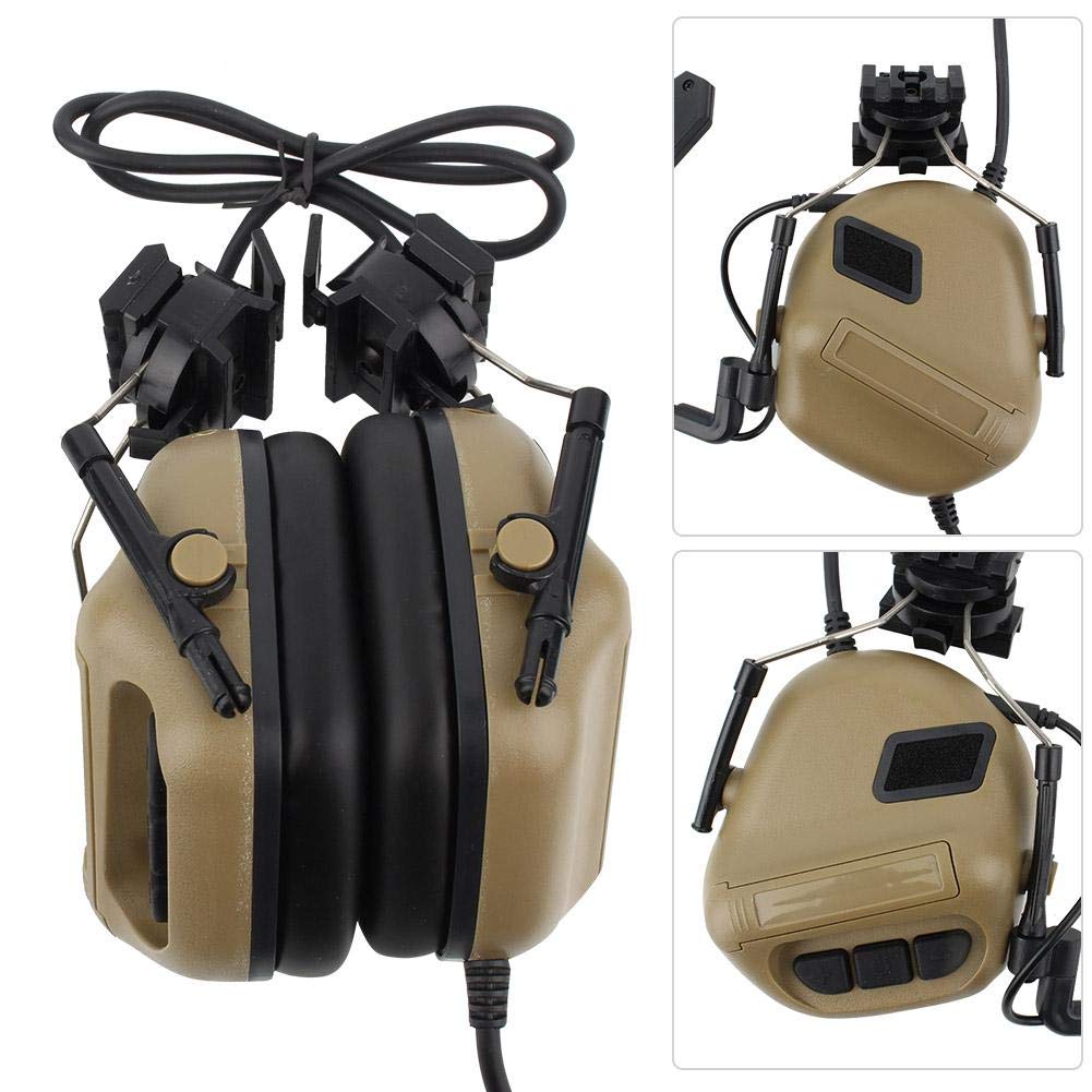 Hearing Protection Electronic Earmuffs, Helmet Microphone Tactical Headset Noise Canceling Microphone Headset for Airsoft Shooting Hunting Combats Games