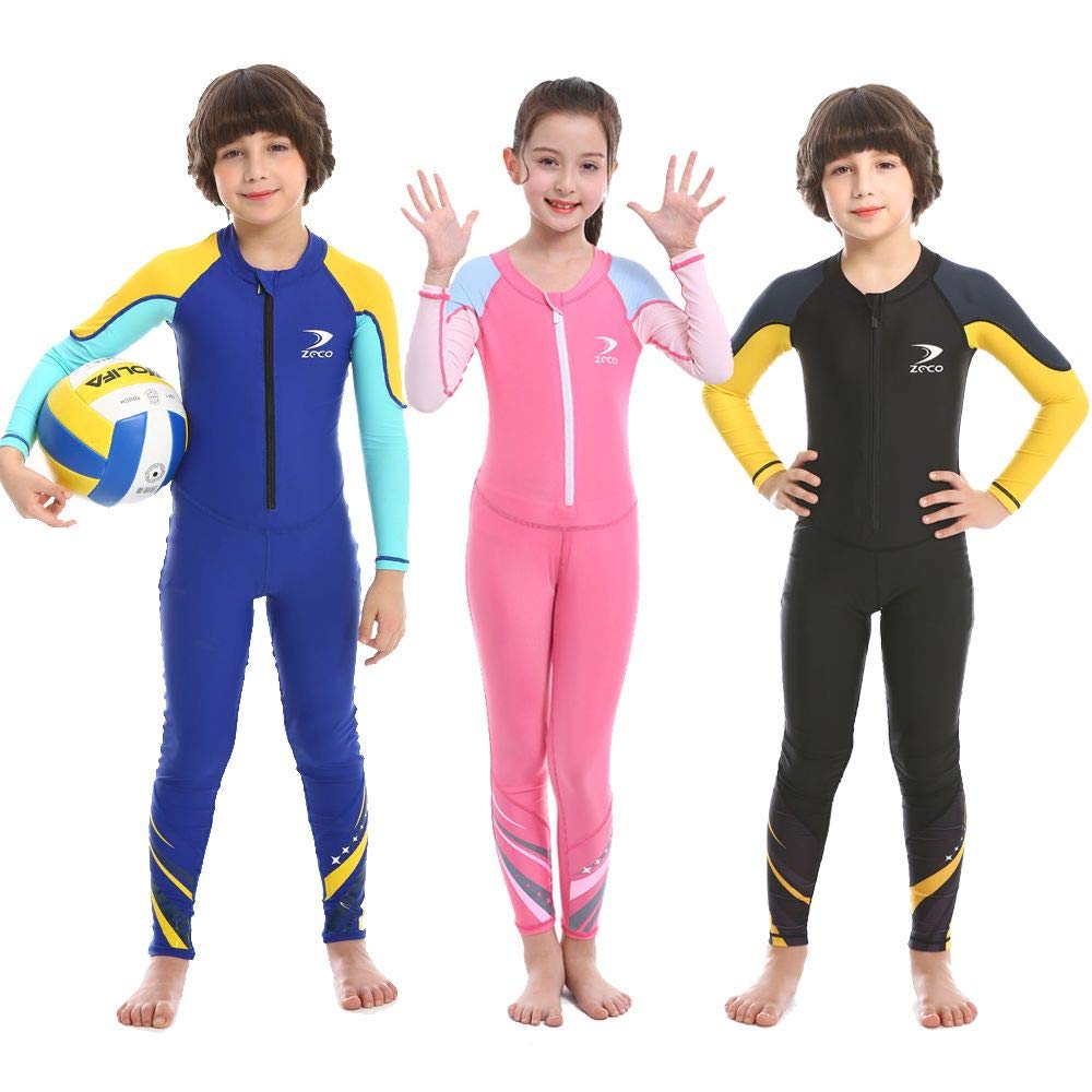 ZCCO Kids Swimsuit, Boys and Girls Full Sunsuit, UPF50+ Rash guard Wetsuit, Swimwear