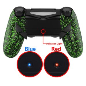 eXtremeRate Textured Green Dawn Programable Remap Kit for PS4 Controller with Upgrade Board & Redesigned Back Shell & 4 Back Buttons - Compatible with JDM-040/050/055 - Controller NOT Included