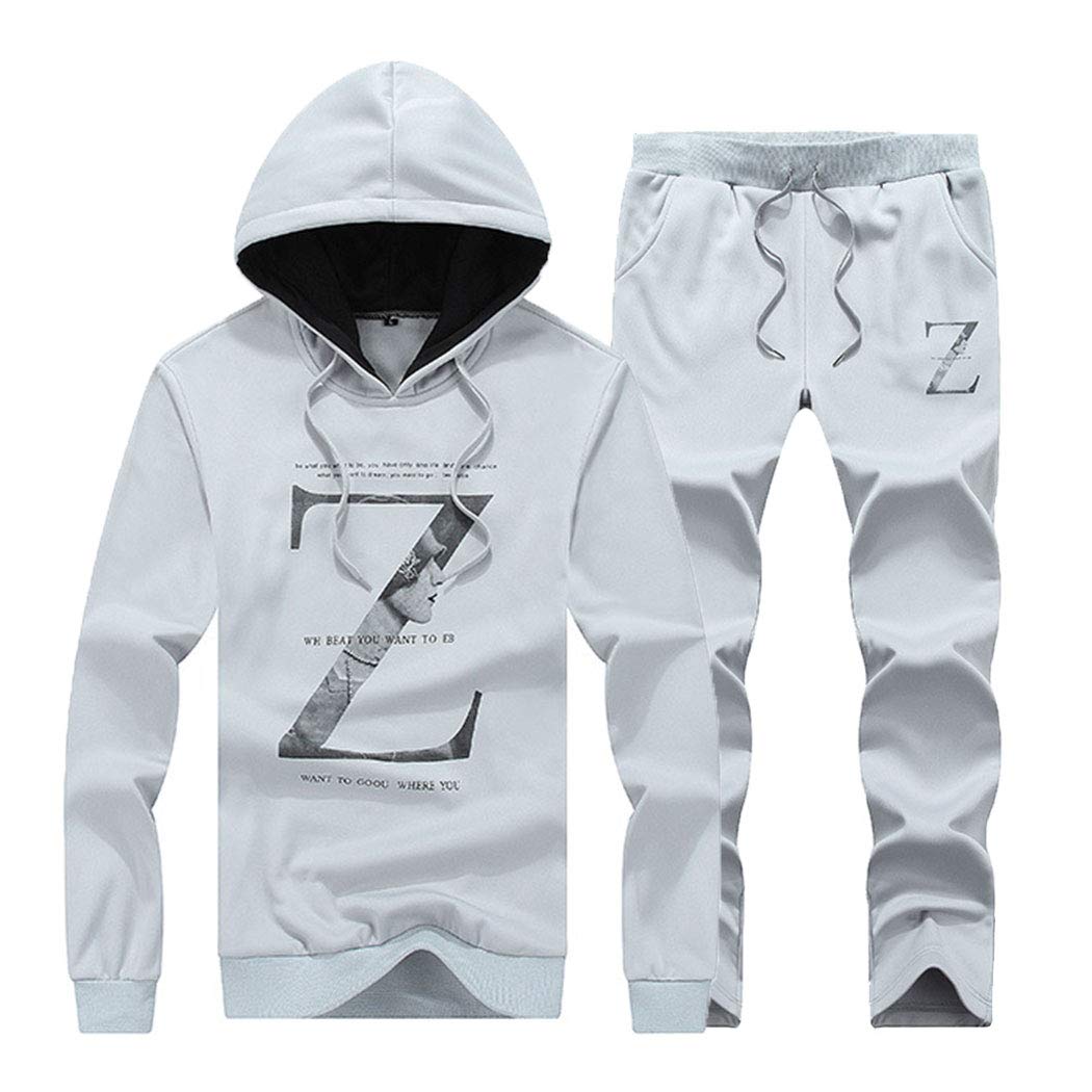 xzbailisha Men Two Pieces Tracksuit Top and Pants Hoodies Sweatshirt Clothes Set Hip Hop Style Sets