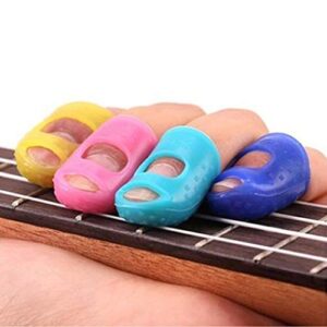 loadsecr’s musical instruments tool, 4pcs fingertip protectors finger guards for ukulele electric guitar bass ukelele accessories