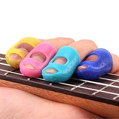 LOadSEcr’s Musical Instruments Tool, 4Pcs Fingertip Protectors Finger Guards for Ukulele Electric Guitar Bass Ukelele Accessories