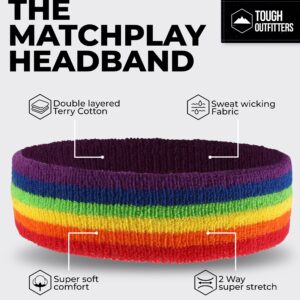 Running Headbands for Men and Women - Athletic Sweatband - Terry Cloth Bands for Basketball, Tennis, Football, Gym, Running, Cosplay & Costumes