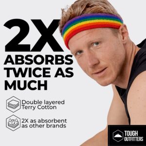 Running Headbands for Men and Women - Athletic Sweatband - Terry Cloth Bands for Basketball, Tennis, Football, Gym, Running, Cosplay & Costumes