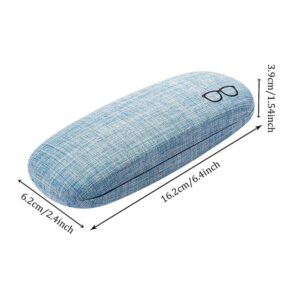 Tkocisa 3 Pieces Hard Shell Eyeglasses Case Glasses Case, Retro Portable Glasses Case, Linen Fabrics Sunglasses Case with Glasses Pouch and Cleaning Cloth for Women, Men, Kids