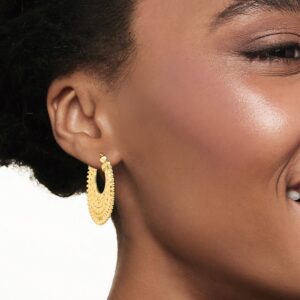 Ross-Simons Italian Embellished Hoop Earrings