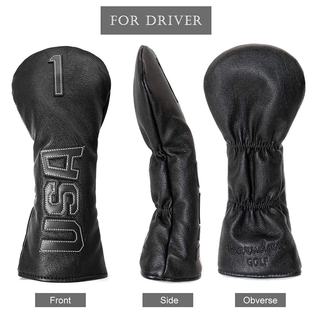 Well Made Driver Headcover for Golf Club,Driver Golf Club Head Cover USA 1-Wood Headcovers Thick Synthetic Leather Easy On Off fits for Taylor Made