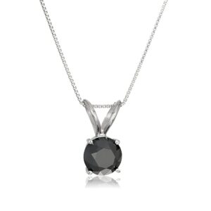 Vir Jewels 1 cttw Diamond Pendant, Black Diamond Pendant Necklace for Women in .925 Sterling Silver with 18 Inch Chain, Prong Setting