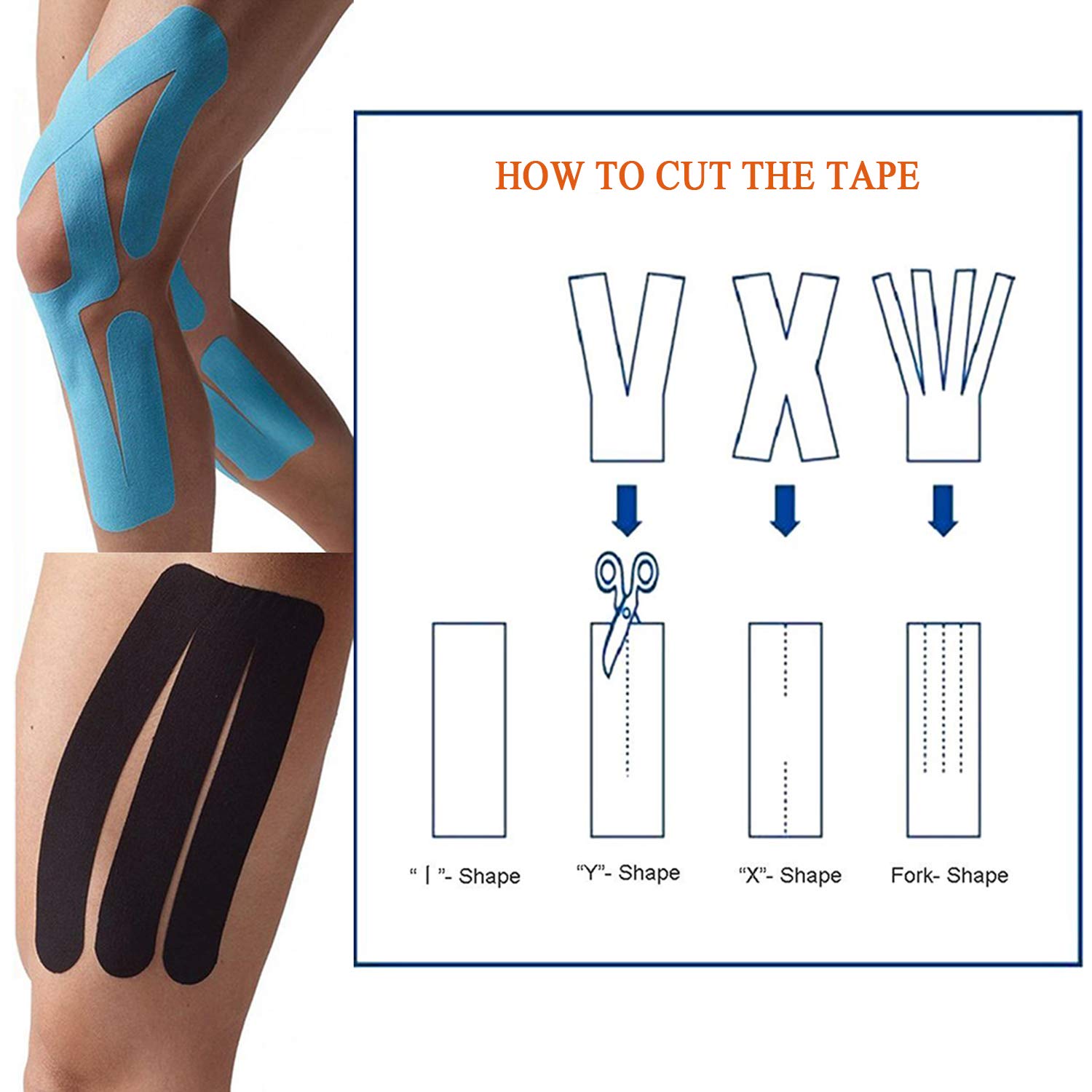 Kinesiology Tape Water Resistant Uncut Sports Tape - 6 Count 2 in x 16.5 ft - Professional Kinesiology Therapeutic Sports Tape,Skin Colored,Latex Free