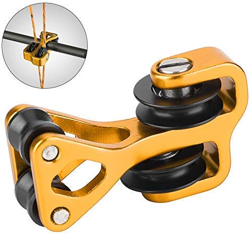 Zer one Archery Roller Guide Cable Slide, Compound Bow Splitter Roller Glide Shooting Hunting Aluminium Alloy Archery Glide Separator(Yellow)