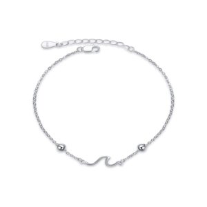 yfn wave bracelet 925 sterling silver ocean wave bracelets ocean beach bracelet for women jewelry gifts