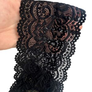 ShariRose Black Lace Headband for Women Hair Accessories For Women Stretch Lace Vintage Floral Headband Makeup Headband Hairbands for Women Handmade Quality Hairbands (Fancy black)