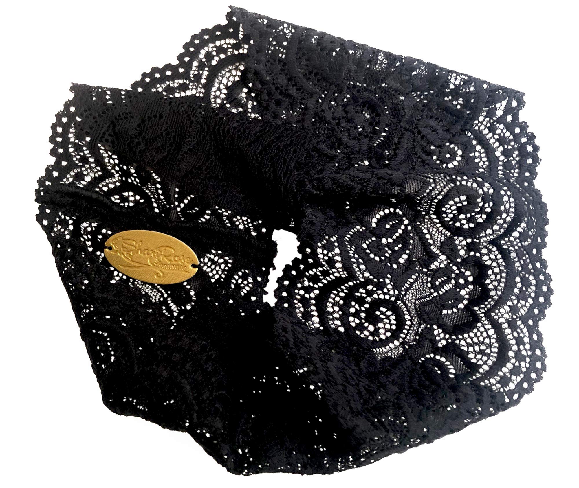 ShariRose Black Lace Headband for Women Hair Accessories For Women Stretch Lace Vintage Floral Headband Makeup Headband Hairbands for Women Handmade Quality Hairbands (Fancy black)