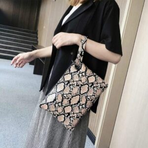 Suillty Women's Oversized Snakeskin Clutch Envelope Bag Messenger Handbag Tote Wristlet Bag