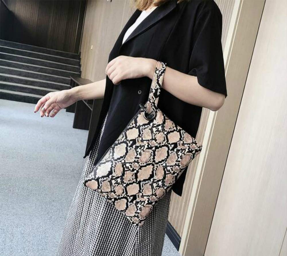 Suillty Women's Oversized Snakeskin Clutch Envelope Bag Messenger Handbag Tote Wristlet Bag