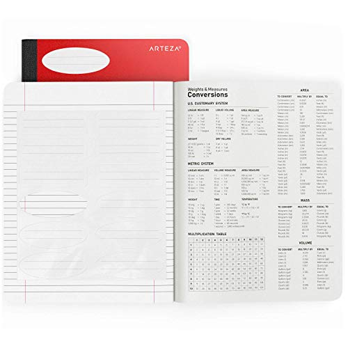 ARTEZA Composition Notebooks, 9.75 x 7.5 Inches, Pack of 8, 100 Sheets Each, College Ruled Books for Studying and Taking Notes