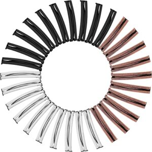 30 Pieces Open Center Metal Barrettes Anti-slip Metal Hair Clip for Women, Assorted Colors