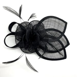 C.Garopl Accessories Fascinators Hats Women Vintage Wedding Fashion Headband Clip Church Cocktail Dresses Headwear Tea Party (Black-01)