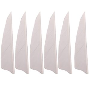 SHARROW 100pcs Archery Fletching 3Inch Hunting Turkey Feather Shield Arrow Vanes Flethes for Target Shooting (White)