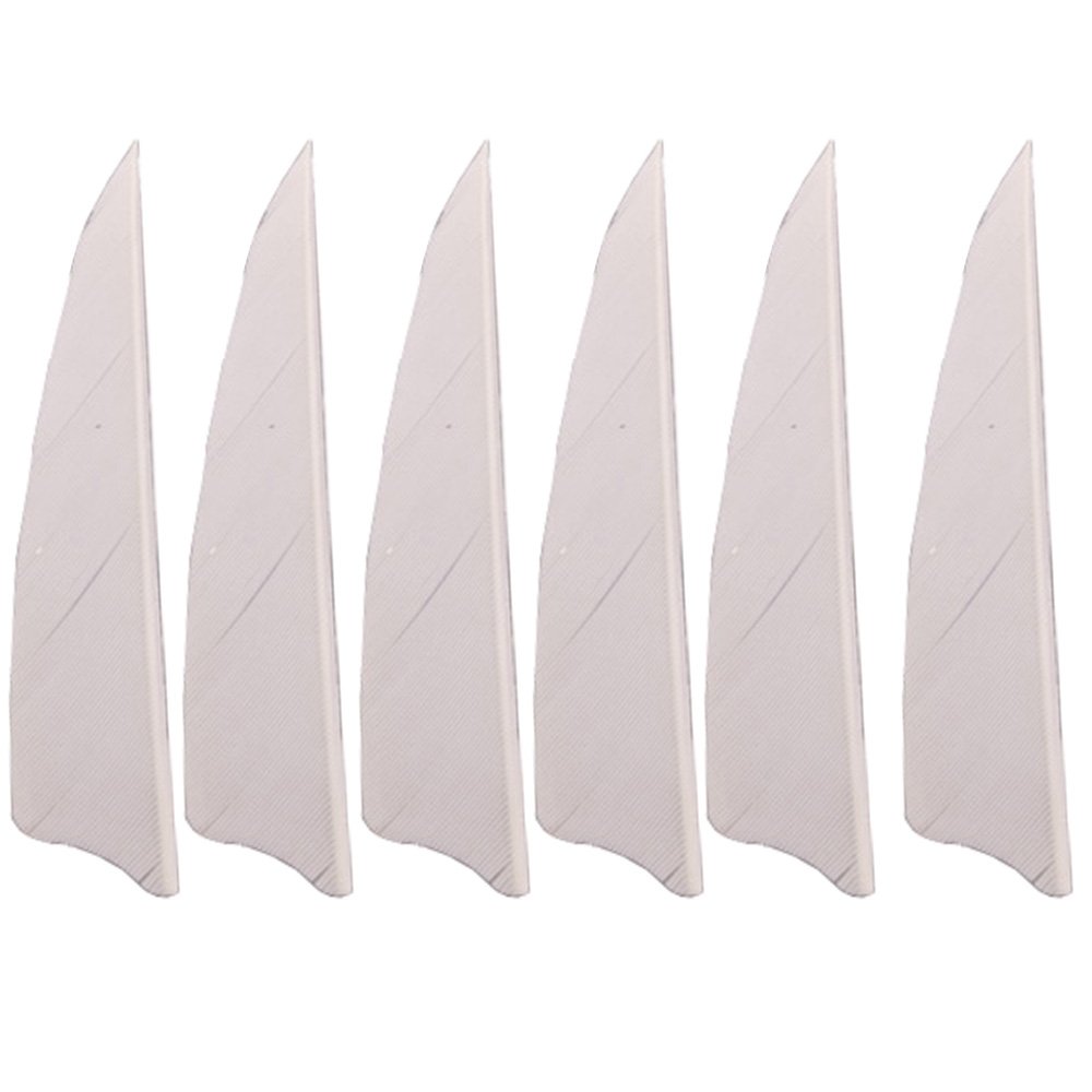 SHARROW 100pcs Archery Fletching 3Inch Hunting Turkey Feather Shield Arrow Vanes Flethes for Target Shooting (White)