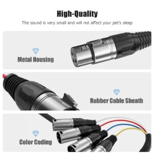 XLR Snake Cable, 3-Feet 4-Channel XLR Male to XLR Female Snake Splitter Microphone Cable Cord with Color Coded, Rubber Cable Boot, Ancable