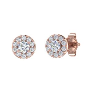 1/4 carat diamond halo stud earrings in 10k white gold