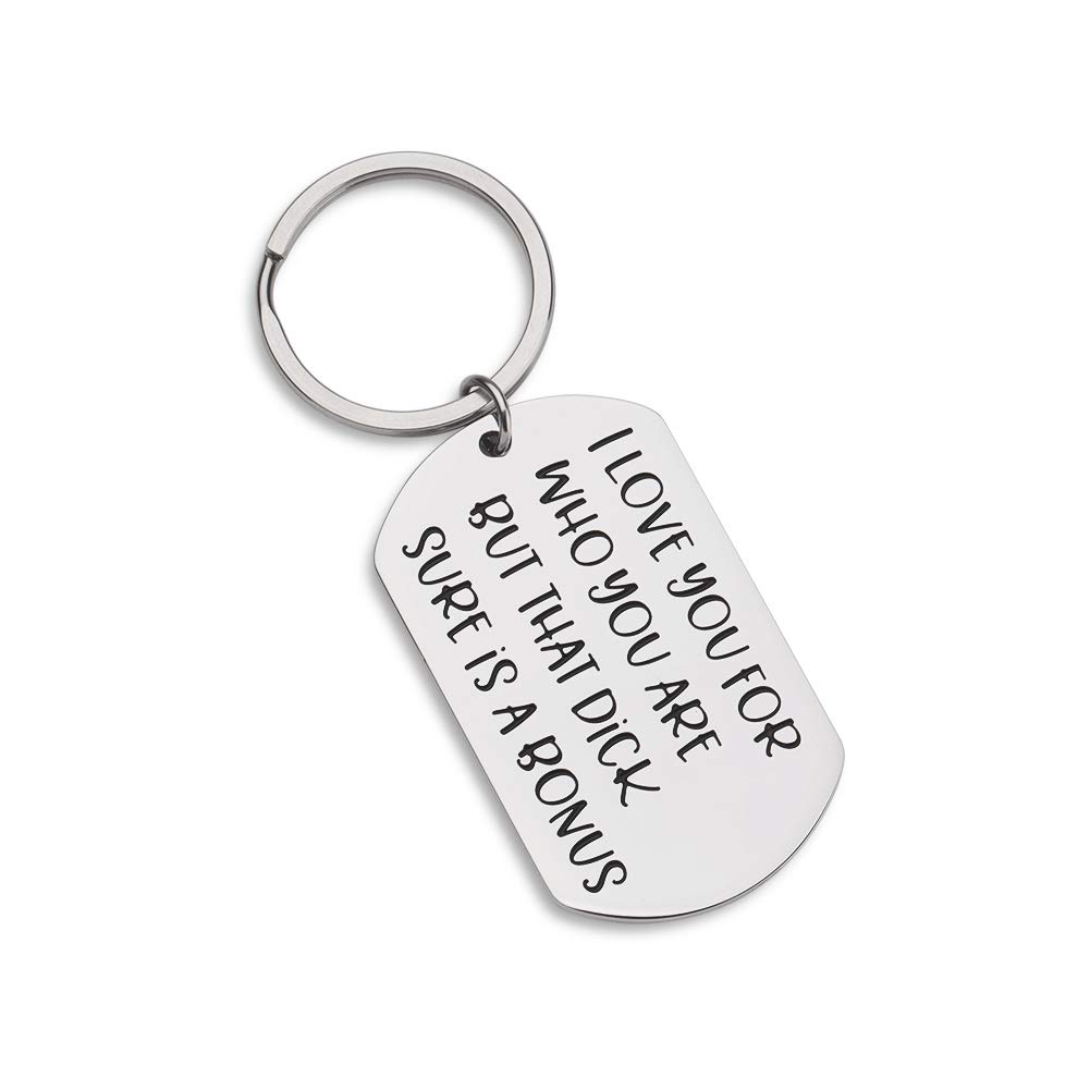 Eunigem Funny Keychain for Boyfriend Husband Gifts from Girlfriend Wife Anniversary Valentine's Day Christmas Adult Humor Mature Sexy Sarcasm Naughty Gag Gift Idea for Men Him Fiance