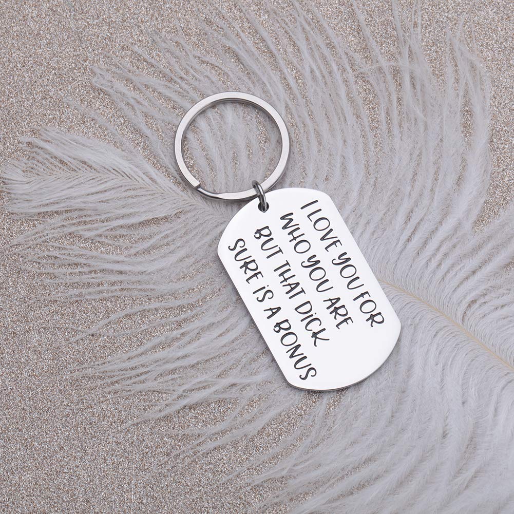 Eunigem Funny Keychain for Boyfriend Husband Gifts from Girlfriend Wife Anniversary Valentine's Day Christmas Adult Humor Mature Sexy Sarcasm Naughty Gag Gift Idea for Men Him Fiance