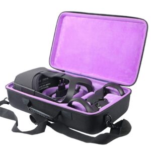 khanka hard travel carrying case replacement for meta oculus quest 2 virtual reality vr gaming & accessories (inside purple)