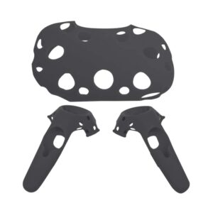 Meijunter VR Protective Silicone Case for HTC Vive Controller/Headset - Soft-Touch Handle Cover Accessories (Black)