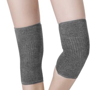 Thermal Knee Warmer Sleeve Winter Leg Brace Protector Circulation Improvement,Joint Pain Relief,Knee Arthritis Knitted Wool for Men Women Outdoor Sports Running Dancing Gym Yoga Fitness 1 Pair (Grey)