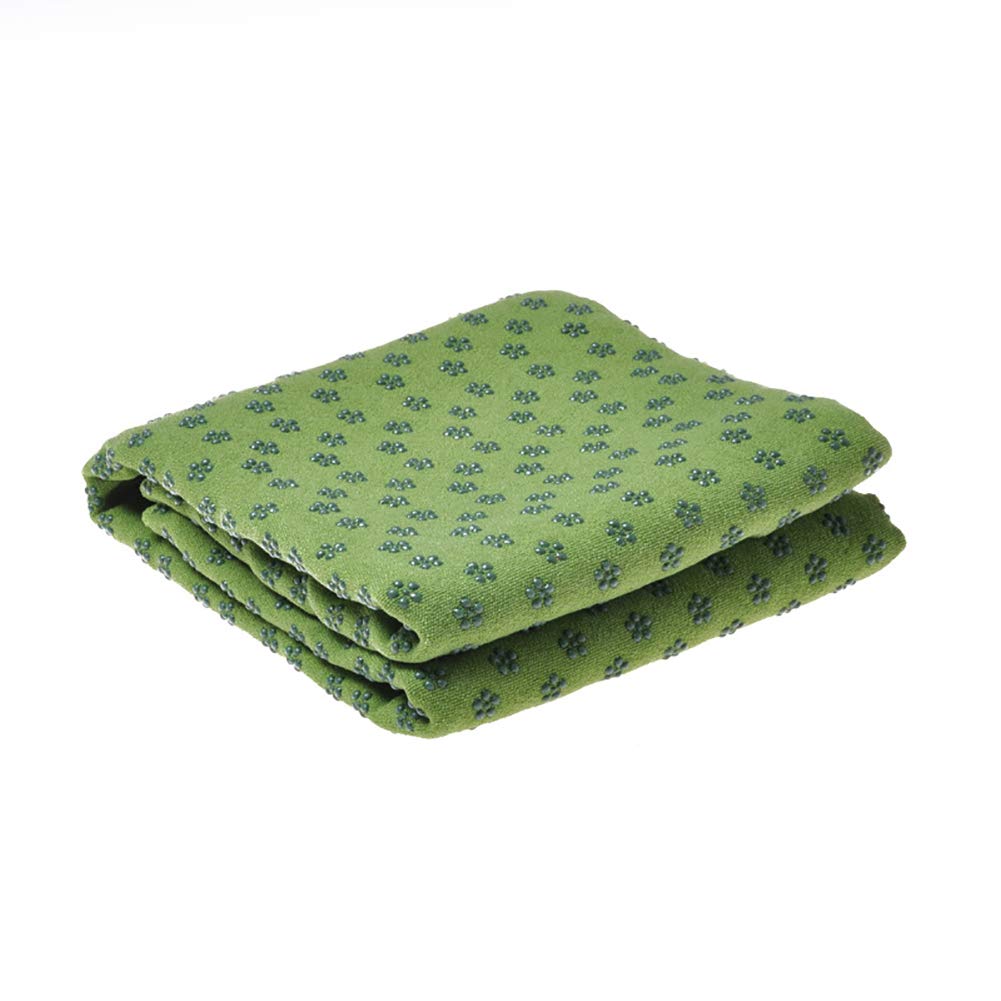 oAtm0eBcl Yoga Mat, Superfine Fiber Non-Slip Yoga Mat Cover Towel Blanket for Home, Gym Sports Fitness Exercise Pad Cushion Green