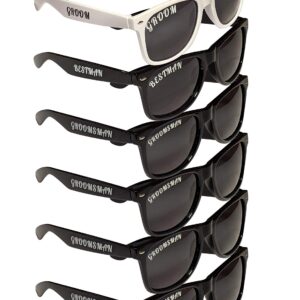 6-pack Polarized Bachelor Party/Wedding Sunglasses Gifts Props Supplies Groom Groomsman Best Man