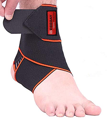 MEGODAY Ankle Brace for Men & Women,Adjustable Compression Ankle Support Wrap,Antiskid Ankle Strap,One Size