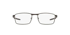 oakley men's ox3227 fuller rectangular prescription eyeglass frames, satin lead/demo lens, 55 mm