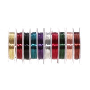 temorah 10 colors 0.3mm copper wire fly tying materials for handmade fly fishing (assorted(10 colors))