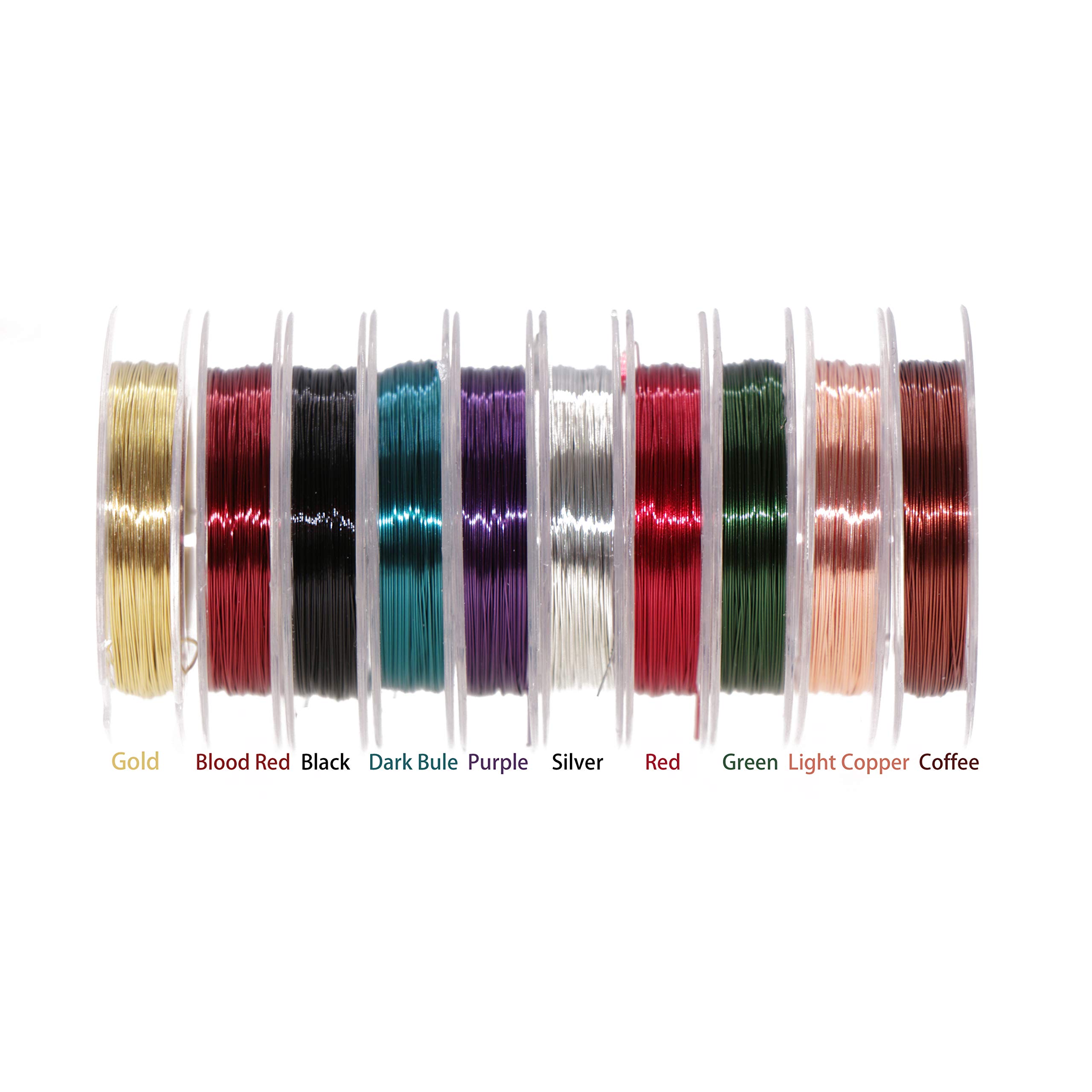 Temorah 10 Colors 0.3MM Copper Wire Fly Tying Materials for Handmade Fly Fishing (Assorted(10 Colors))