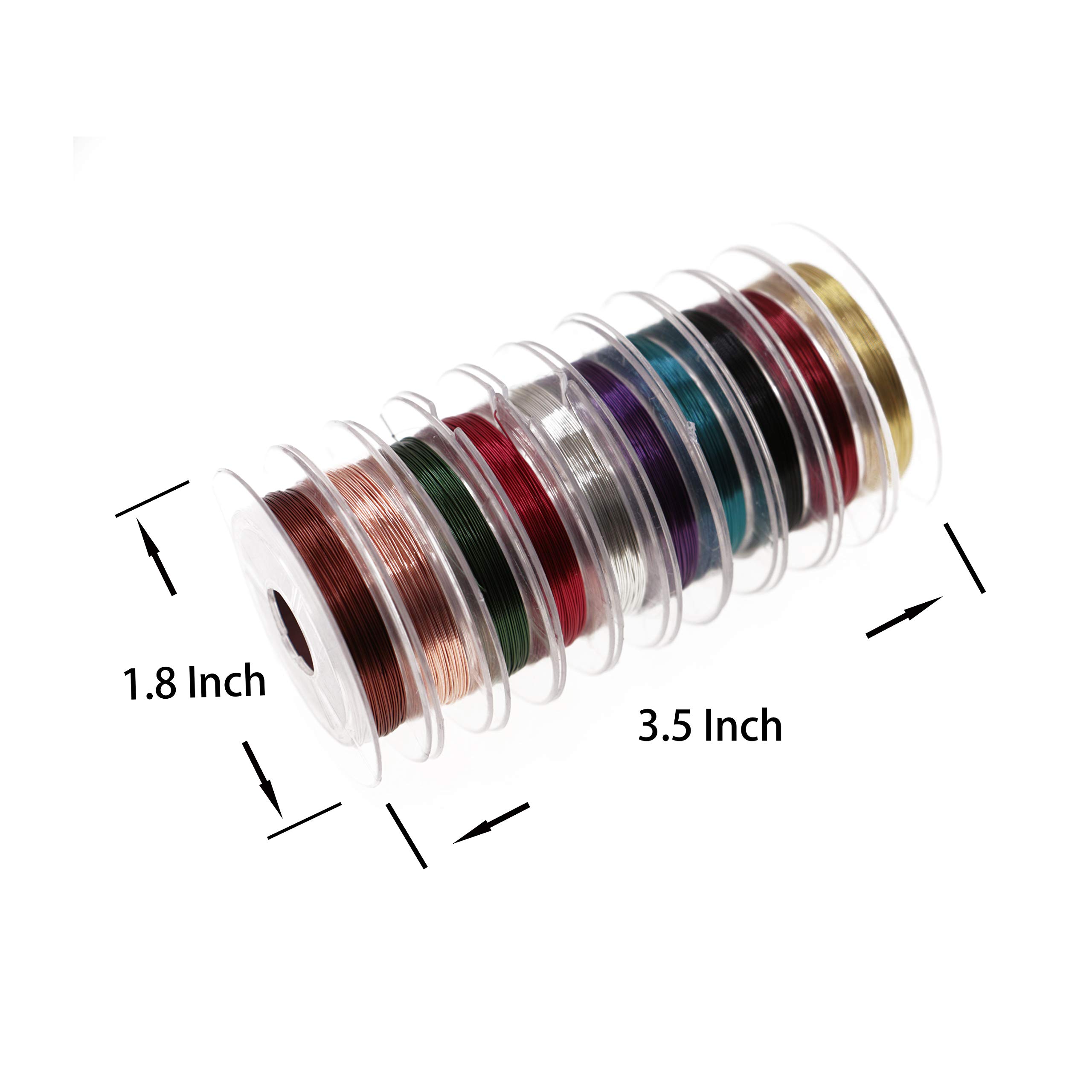 Temorah 10 Colors 0.3MM Copper Wire Fly Tying Materials for Handmade Fly Fishing (Assorted(10 Colors))