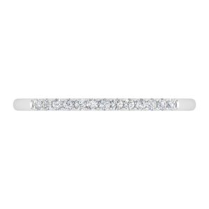 FINEROCK 1/10 Carat Diamond Anniversary Ring Band in 10K White Gold (Ring Size 4)