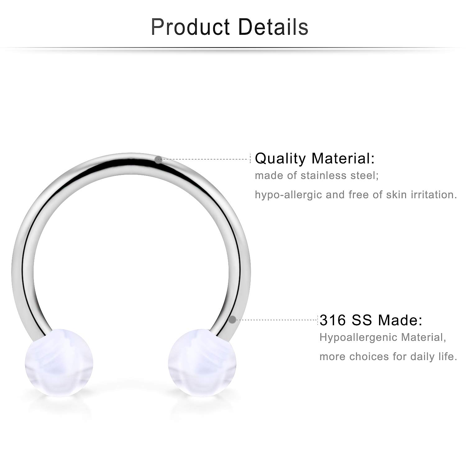 Cisyozi 14G Nipple Piercing Jewelry Nipple Rings for Women Stainless Surgical Steel Horseshoes Nipple Rings Cartilage Lobe Gauges Earring Hoop Set Nipplering Piercing Jewelry Men 14mm (9/16") Purple